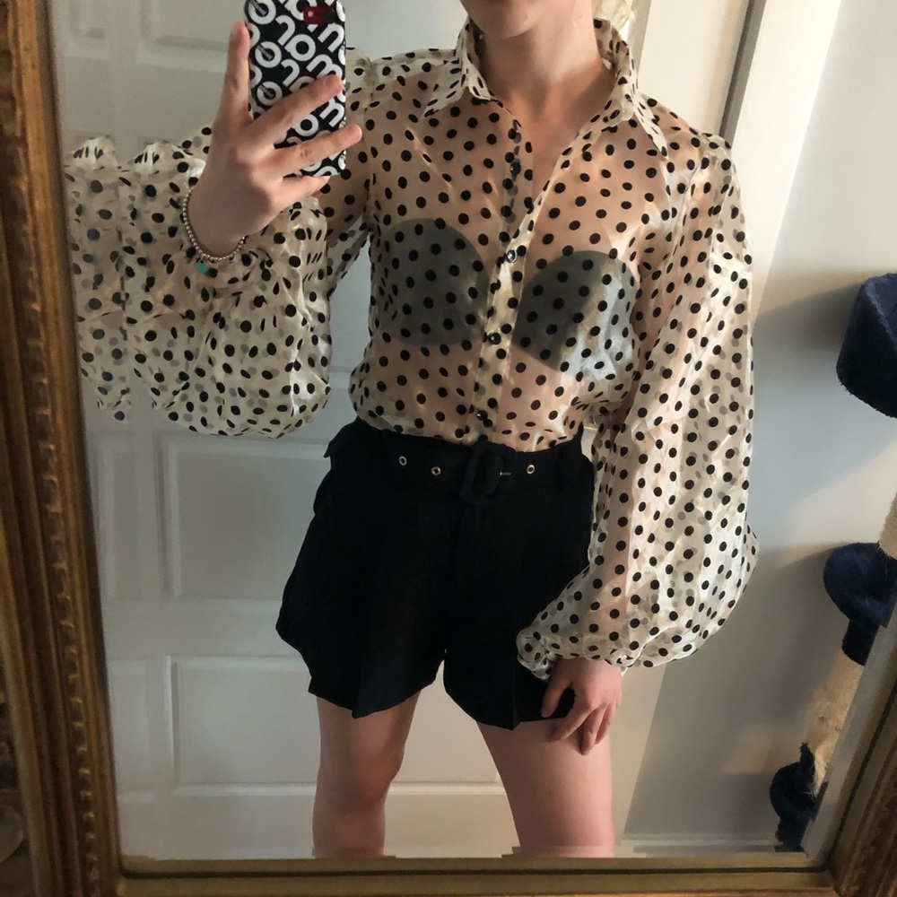 Nasty Gal Sheer Organza Blouse